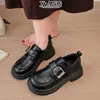 Mocassins de sola grossa em couro genuíno 2026 novo modelo estilo britânico sapatos pequenos de couro estilo universitário sapatos JK japoneses sapatos Mary Jane para mulheres
