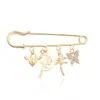 Joyería de Moda Transfronteriza Europea y Americana, Broche de Mariposa Retro Multielemento Incrustado de Diamantes, Accesorio de Pin Multifuncional Versátil y Elegante