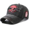 Gorra para Hombre y Mujer Cuatro Estaciones Protector Solar Hip Hop Letra Bordada Moderna Coreana Lavada de Mezclilla Gorra de Béisbol