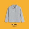 Camisa Polo Infantil Camiseta de Manga Larga Polo para Niños Blanco Tejido de Punto Primavera Nuevo Gris Negro Cuello Camisero Uniforme Escolar Niñas