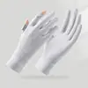 Luvas de Proteção Solar para Mulheres, Novo Estilo de Verão, Malha de Seda Gelada, Respiráveis, Antiderrapantes, Luvas de Dirigir com Tampa Flip-Top, Luvas Anti-UV