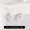 Anel de Roda com Furo Grande em Ouro 14k com Zircônia, Contas Cilíndricas, Acessórios para Pulseira de Joias Artesanais DIY