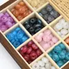 Cuentas de Resina con Purpurina de Cielo Estrellado Cuentas de Agujero Grande Cuentas de Rueda de Ábaco Cuentas para Hilo Cadena de Teléfono DIY Accesorios para Tejer Ropa Bolsas