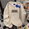 Nuevo Sudadera con Capucha de Punto Redondo con Estampado de Letras de Alto Nivel Estilo Callejero Otoño/Invierno para Mujer Top Casual Holgado Americano para Pareja