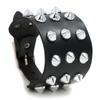 Pulsera de cuero de imitación para hombre exagerada directa de fábrica, estilo punk europeo y americano, no convencional, con remaches de cono puntiagudo de tres filas, joyería