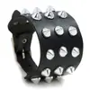 Moda Europea y Americana Más Vendido Pulsera de Cuero PU Punk Europeo y Americano No Convencional Pulsera de Tres Filas con Remaches Puntiagudos Joyería