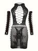 Lencería Erótica Transfronteriza, Falda Corta Ajustada a la Cadera, Ropa de Malla, Tallas Grandes Europeas y Americanas, Mangas de Mariposa Seductoras, Conjunto de Pijama Sexy 8737