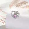 Nuevos Pendientes de Piercing Hensen con Diseño de Clavo de Hueso de Oreja Saturno Amor Hueco Micro-Pavimentado con Circonita Estilo Francés de Lujo Ligero
