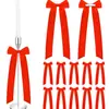 Guirlanda de Fitas de Cetim Rosa com Laços, 12 Peças, para Pendurar em Cortina, Decoração de Casamento, Candelabro, Decoração Longa Suspensa, Festa de Aniversário