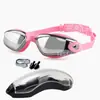 Gafas de natación para adultos con recubrimiento, gafas de natación de silicona integradas, HD, antivaho, con recubrimiento, gafas de natación transfronterizas de Amazon al por mayor