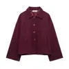 Venta al por mayor transfronteriza Otoño e Invierno 2025 Nueva Ropa de Mujer Europea y Americana Moda Callejera Casual Urbano Simple Abrigo de Lana Sintética para Mujer
