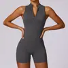 Mono Deportivo de Alta Intensidad Transfronterizo Micro-Cool para Espalda Hermosa Yoga Cremallera Ajustado de Segunda Piel Traje de Fitness de Una Pieza con Almohadilla en el Pecho