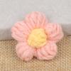 Lindo y Dulce Flor Puff Hecha a Mano Lana Crochet Pequeño Broche de Flor Flor Decorativa para Ropa Decoración para Bufanda Sombrero