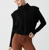 Colete com Zíper Gola Alta de Veludo Ollie Personalizado Transfronteiriço Feminino Outono Inverno Esportivo Quente Casual Jaqueta Colete Sem Manga Plus Velvet