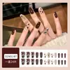 Uñas postizas ponibles con un toque de alta gama, populares en línea, manicura de lazo, lindo diseño de corazón girly, uñas estilo dulce y puro deseo
