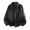 Nuevo Modelo 2026 2758 Chaqueta de Cuero, Abrigo de Cuero PU Brillante para Hombre para Primavera y Otoño, Estilo Americano, Chaqueta de Motocicleta Elegante y Genial