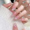 Tiktok popular usar unha desejo puro blush gradiente Aurora Borboleta manicure unha usável unha unha unha adesivo de unha unha postiça