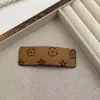 Horquilla de Cuero Vintage de Alta Gama Pinza para el Cabello con Estampado Retro Coreano Pinza Bb de Moda Tendencia Temperamento Flequillo Pinza Lateral para Mujer