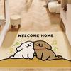 Tapete de Chão de Cachorro de Desenho Animado Tapete de Porta de Entrada Tapete de Chão de Couro Cortável para Porta de Entrada Tapete de Chão Doméstico Lavável sem Lavar