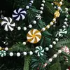 Decoraciones navideñas transfronterizas, adornos de cuentas de caramelo, colgantes para árbol de Navidad, adornos de caramelo acrílicos de molino de viento bicolor