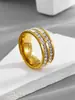 Anillo de Gipsófila Anillos de Pareja Completamente de Diamante Anillo Completamente de Diamante para Mujer Tendencia Estilo Minimalista Acero de Titanio Nicho Anillo de Alta Gama