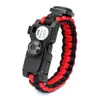 Cuerda de Salvamento para Montañismo Trenzada de Alta Calidad Pulsera con Brújula Luz LED Multifuncional Silbato Pulsera de Salvamento Punto