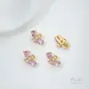Pulsera DIY de Perlas con Abalorios Espaciadores de Zirconio de Colores Rellenos de Oro de 14 Quilates que Conservan el Color, Mariposa Abeja, Agujero Doble, Fila Doble, Agujero Triple, Fila Triple