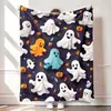 Manta de franela para comercio electrónico, transfronteriza, suave, tamaño pequeño, doble cara, cálida y cómoda, para aire acondicionado, manta de Halloween, manta con impresión digital