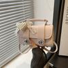 Bolsa Estilo Coreano Almofada para Mulheres Moda Verão 2025 Nova Bolsa de Ombro Único Transversal com Lenço de Seda Bolsa Satchel Bolsa Boston para Mulheres