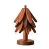 Alfombrilla Aislante Térmico Decoración de Mesa, Alfombrilla Aislante Térmico de Madera Maciza con Forma de Árbol, Alfombrilla Aislante Térmico de Árbol Pequeño, Plato Plegable Creativo con Forma de Árbol