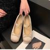 Zapatos de Moda de Ballet Rosas Zapatos de Hada Estilo Retro Primavera y Otoño Satén Plateado Estilo de Noche Zapatos Mary Jane de Gama Alta