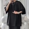 Playera de Manga Corta de Color Sólido Tipo Waffle para Hombre, Verano Delgada Simple Moderna Media Manga Holgada Talla Extra