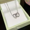 Collar con Colgante de Corazón Nuevo Simple Exquisito Estilo Coreano Cadena para Clavícula de Acero de Titanio Versátil de Lujo Ligero de Nicho de Gama Alta