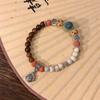 Nueva Colección de Pulseras Chinas ~ Pulsera de Cerámica con Cuentas Estilo Étnico Estilo Zen Estilo Nacional Pulsera Elástica con Colgante para Mujer