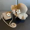 Sombrero de sol de estilo pastoral para niñas, sombrero de paja con temática de bosque para niños, sombrero de sol para protección solar en la playa para niñas, sombrero de sol con protección UV