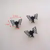 Pinza para el Cabello de Mariposa Pintada con Spray Negro Metálico, Pinza Pequeña Bb, Pinza de Resorte, Pinza de Pato en Forma de Mariposa, Accesorios para el Cabello