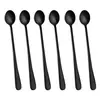 Cuchara Larga de Acero Inoxidable para Hielo Creativa Cuchara Mezcladora para Té de Leche Bebidas Frías Café Engrosada ins Cuchara de Bar Dorada Alargada