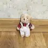 Chaveiro de desenho animado boneca urso de roupa de cânhamo pingente de mochila escolar enfeites de bolsa criativos acessórios de brinquedo de pelúcia de boneca fofa