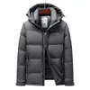 Chaqueta de Plumón Gruesa con Capucha para Hombre Invierno Nuevo Estilo Abrigo Cálido Resistente al Viento Frío Ropa Casual para Hombre Color Sólido Comercio Exterior Hombre