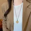 Collar Minimalista con Colgante de Corazón Estilo Coreano para Mujer, Diseño Único, Cadena Larga para Suéter, Accesorio Versátil de Moda