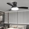 Luz de Ventilador de Comedor Retro Negro Silencioso de Madera Maciza Luz de Ventilador de Techo 2025 Nuevo Ventilador de Sala de Estar Integrado con Ventilador