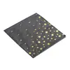 En Stock Transfronterizo Servilletas Negras con Sello Dorado Toallas de Papel Desechables para Fiestas de Cumpleaños, Hoteles y Restaurantes 25*25cm
