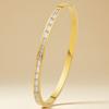 Fivela de Pulseira Totalmente Cravejada com Zircônia Galvanizada em Aço Inoxidável Pulseira Feminina de Aço Titânio Elegante Leve Luxo Pulseira de Alta Qualidade