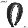 Diadema Negra de Encaje Estilo Coreano de Ala Ancha para Mujer para Cubrir el Cabello Blanco, Pasador Versátil para Salir, Diadema Simple y Accesorios para el Cabello