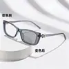 Gafas Fotocromáticas para Miopía Montura Pequeña de Moda Lente Bloqueadora de Luz Azul Transfronteriza Estilo Minimalista Estilo Europeo y Americano Gafas Fotocromáticas para Miopía