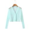 Cardigan Curto de Bambu e Linho Runqi Tamanho Grande Multicor Transparente Fino Proteção Solar N8345 Cardigan Multicor Morandi Proteção Solar