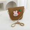 Bolsa de paja bolsa tejida bolsa pequeña para niños niña teléfono móvil colgado verano viaje playa punto escénico monedero mayoreo