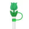 Serie de Flores de Tulipán de Colores Tapas Suaves de Goma para Popotes 10mm Tapas Universales a Prueba de Polvo para Popotes Decoraciones para Popotes en Stock
