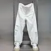 Pantalones de Pierna Ancha Plisados de Mezclilla Estilo Americano Moderno con Forma de Guadaña para Hombres y Mujeres Pantalones Casuales Machete Engrosados para Invierno Sueltos Juventud