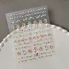 Pegatinas Pequeñas de Arte para Uñas con Flores Frescas en Relieve Flores de Colores Dopamina 3D Pegatinas para Uñas DIY Modelo CA